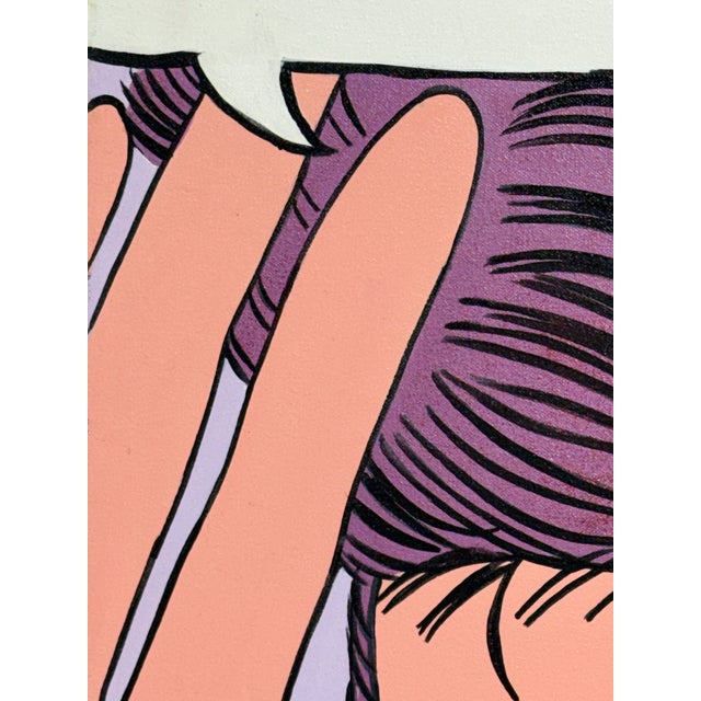 Purple Mark N. Crislip "Raving Democrat" Original Pop Art Painting For Sale - Image 8 of 12