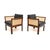 Mid-Century Modern Vintage Danish Leather and Cane Chairs by Illum Wikkelso for CFC Silkeborg, 1960, Set of 2 For Sale - Image 3 of 11