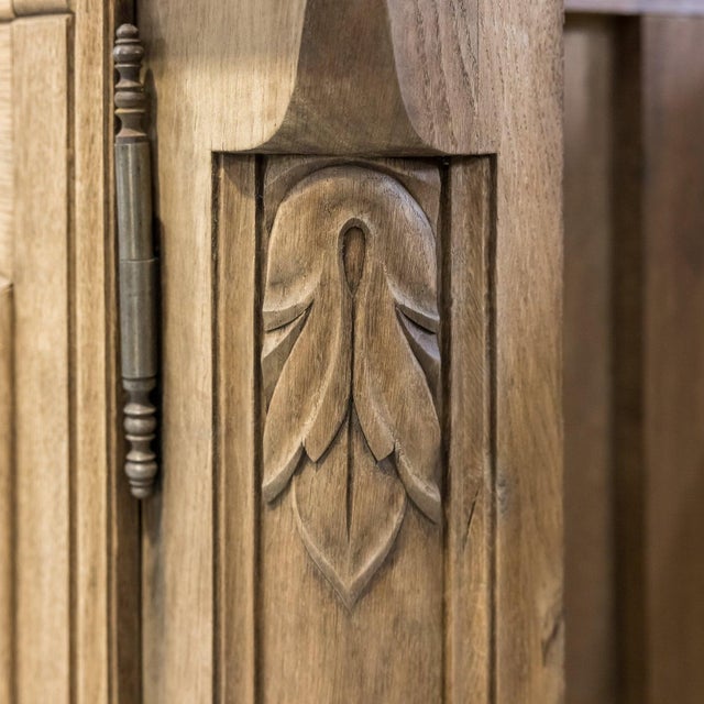 Monumental Pair of 19th Century Louis XV Style Bleached Oak Glass Door Chateau Encoignures or Corner Cabinets For Sale - Image 15 of 17