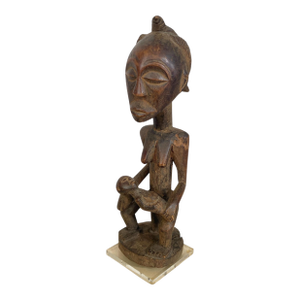 African Art Primitive Old Maternity Statue Bambara Bamana Mali - 14"h on Stand