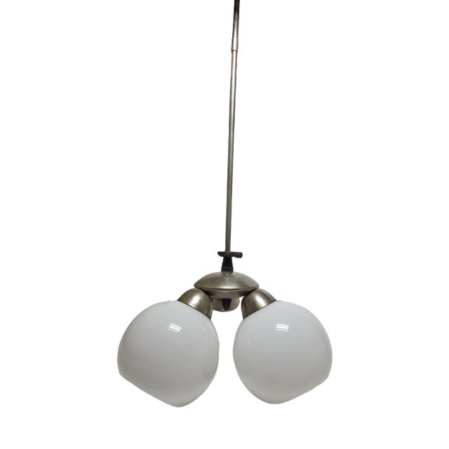 Art Deco Glass Chandelier, Poland, 1970s For Sale