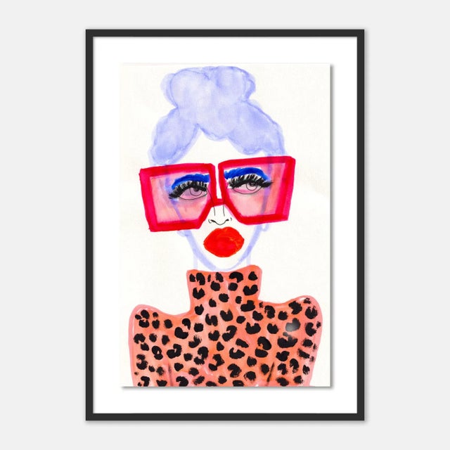 Contemporary Colorful Girl by Kendra Dandy in Black Framed Paper, Large Art Print For Sale - Image 3 of 3
