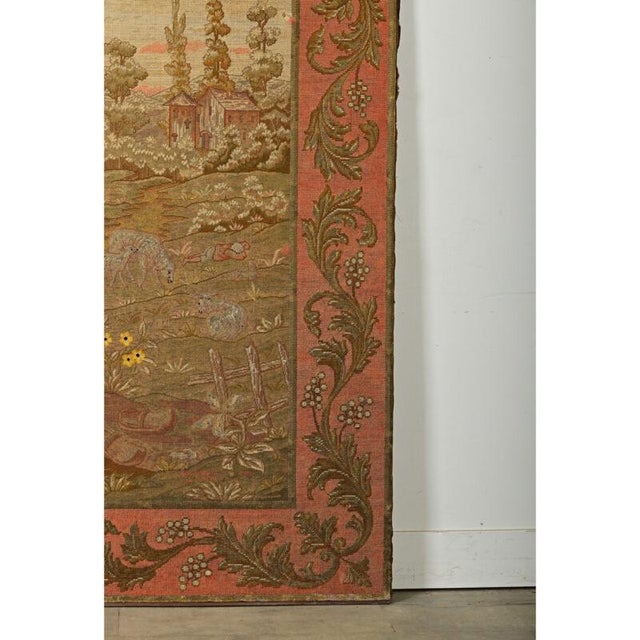 Brown French 19th Century Large Fox Tapestry on Frame For Sale - Image 8 of 12
