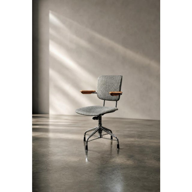Mid-Century Scandinavian Modern Industrial Office Swivel Chair from Verkstads AB Lindqvist, 1960s For Sale - Image 9 of 18