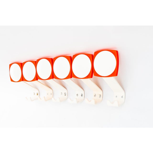 Iron and Acrylic Glass Wall Hooks, Vienna, 1950s, Set of 6 For Sale - Image 6 of 7