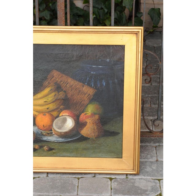 English Signed Elinor Jones 1908 Oil on Canvas Still-Life Painting in Gilt Frame For Sale - Image 10 of 10