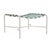 Brown Jordan Kantan Aluminum Ottoman in Shade with Spa Suncloth Strapping For Sale