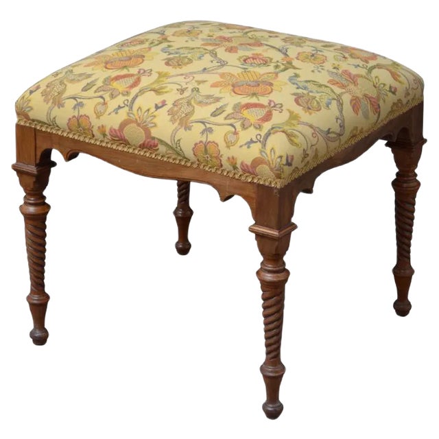Victorian Walnut Stool For Sale
