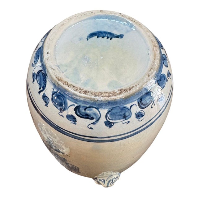 Ceramic Antique Spanish Tabac Jar For Sale - Image 7 of 7