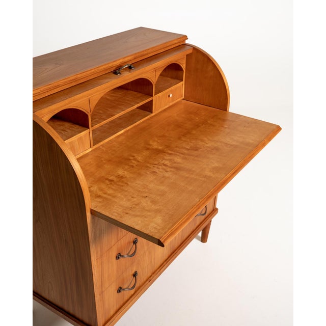 Vintage Scandinavian Elm Secretary, 1950s For Sale - Image 11 of 13