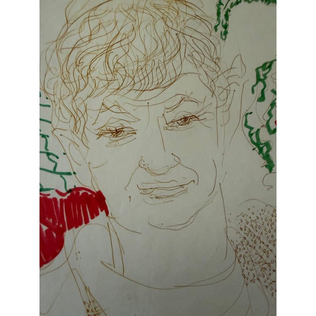 This is a sketchbook portrait of a man drawn and colored by Romanian-born artist Dimitrie Berea in 1964. In this post-...