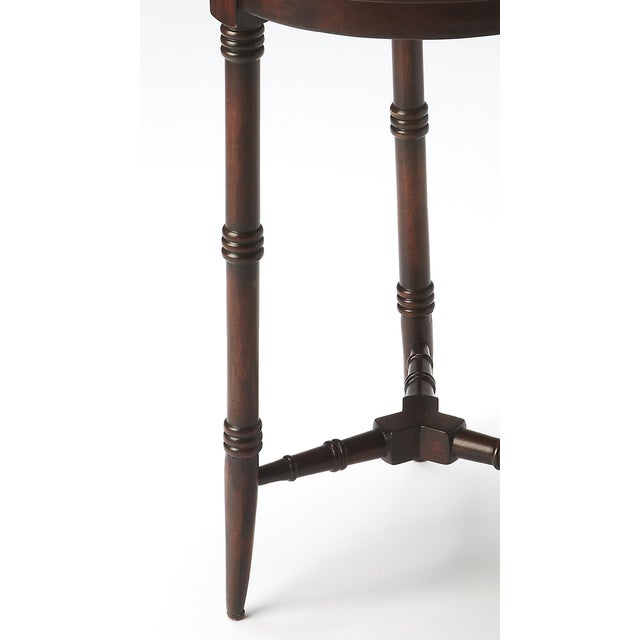 Traditional Isla 16 in. W Round Wood 3 Leg Side Table, Cherry For Sale - Image 3 of 4