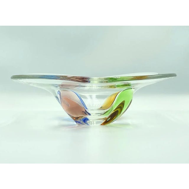 Mid-Century Modern Art Glass Rhapsody Bowl attributed to Frantisek Zemek for Sklarna Mstisov, 1960s For Sale - Image 3 of 6