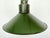 Industrial Green Enamel Military Pendant Lamp with Cast Aluminium Top, 1960s For Sale - Image 4 of 17