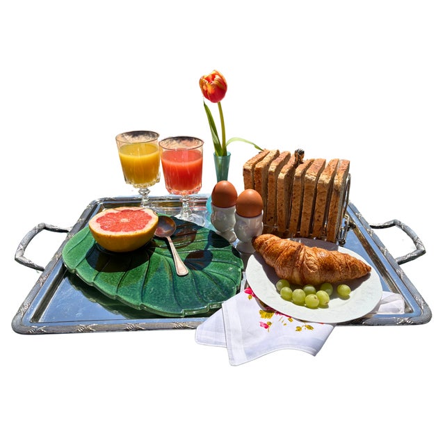 1930s Large Art Deco Silver-Plated Tea Tray by Orfèvrerie H. Beard, 1930s For Sale - Image 5 of 6