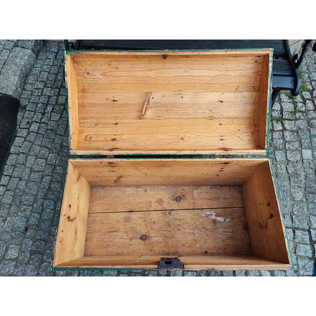 Wood Antique Dowry Chest, 1888 For Sale - Image 7 of 11