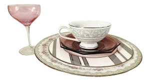 Vintage Porcelain Mismatched 5 Piece Place Setting