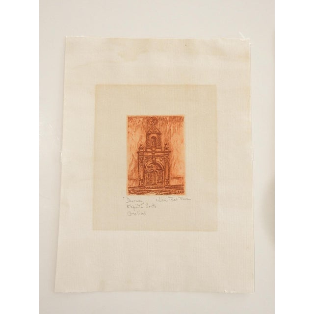 Mission Mid 20th Century Mission Espiritu Santo Goliad Texas Doorway Etching For Sale - Image 3 of 3