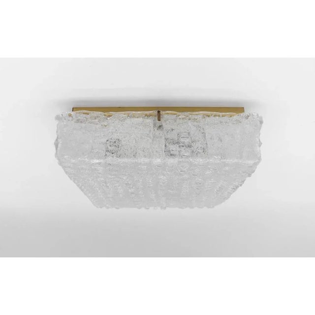 Murano Glass Flush Mount Lamp with Crocodile Skin Surface Texture by Hillebrand, Germany, 1960s For Sale - Image 12 of 12
