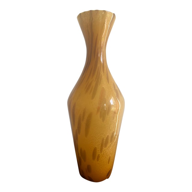 Mid-Century Vintage Italian Murano Style Glass Vase For Sale