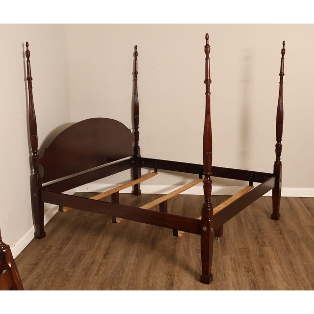 High Quality American Made Craftique Mebane Rice Traditional Mahogany King Four Poster Bed Featuring Turned And Carved...