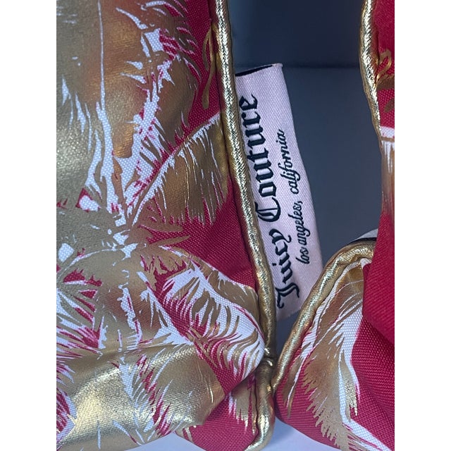 Juicy Couture La78 Gold Palm Trees Pillows For Sale - Image 4 of 5