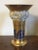 Gold Antique Early 19th Century French Empire Porcelain Gold Trumpet Vase with Flower Garland For Sale - Image 8 of 12