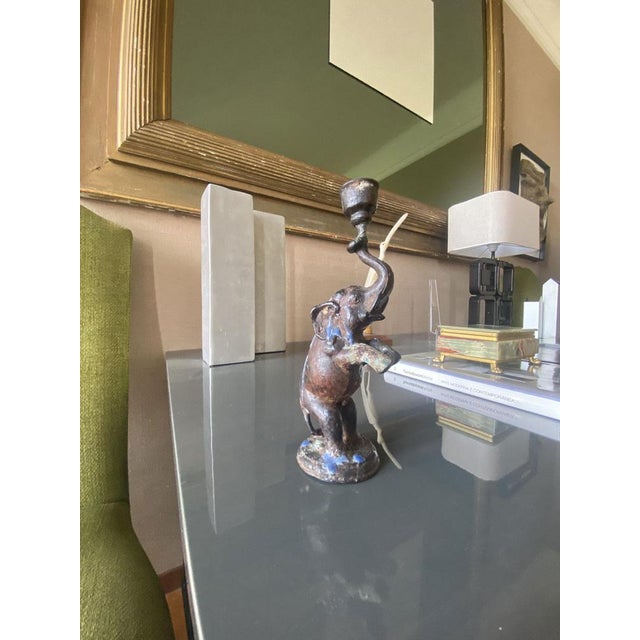 Antique Bronze Elephant Candleholder, 1890 For Sale - Image 13 of 14