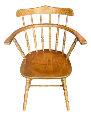 Vintage Windsor Arm Chair-Wood Spindle Back-Colonial Farmhouse-Desk Chair-Accent