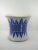 Up for sale is an unusual large Chinese blue and white porcelain vase or brush pot decorated with archaic fret and leap-...