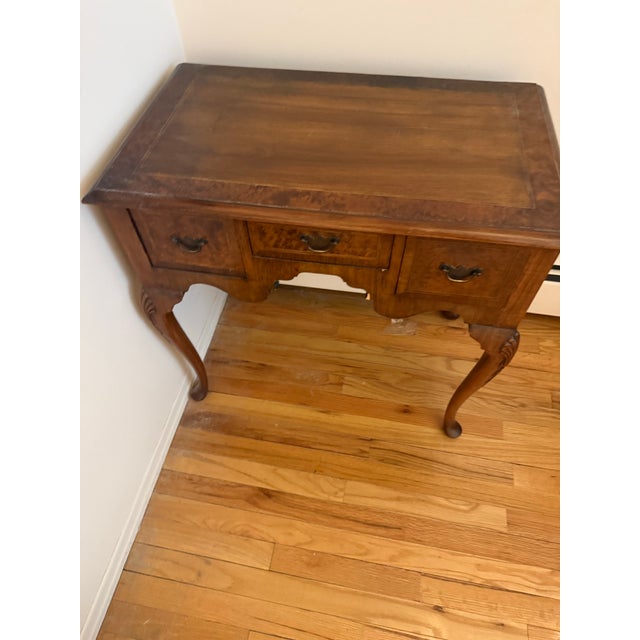 Wood English Georgian Style Burl Lowboy Table or Chest, A Pair For Sale - Image 7 of 8