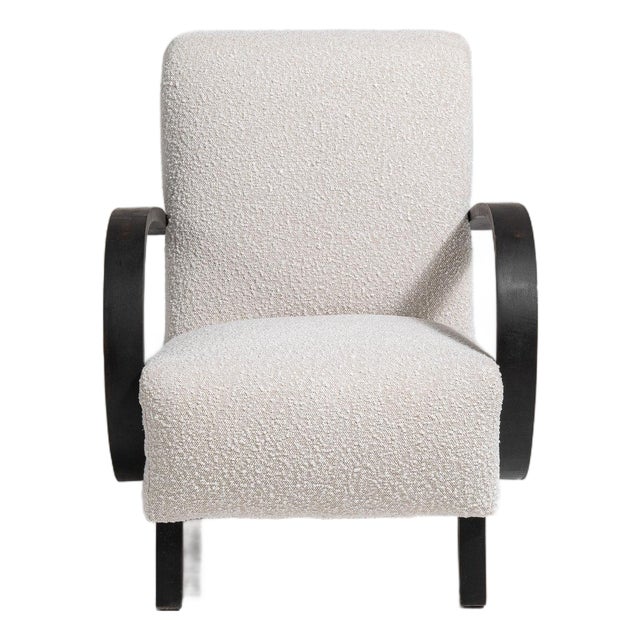 Mid 20th Century France Cream Wood Armchair For Sale