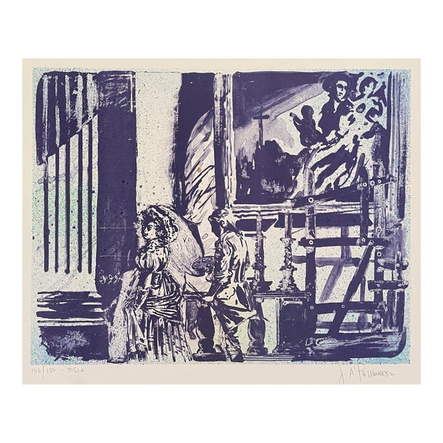 1982 Joseph Pecsenke Tosca Puccini Opera Lithograph For Sale
