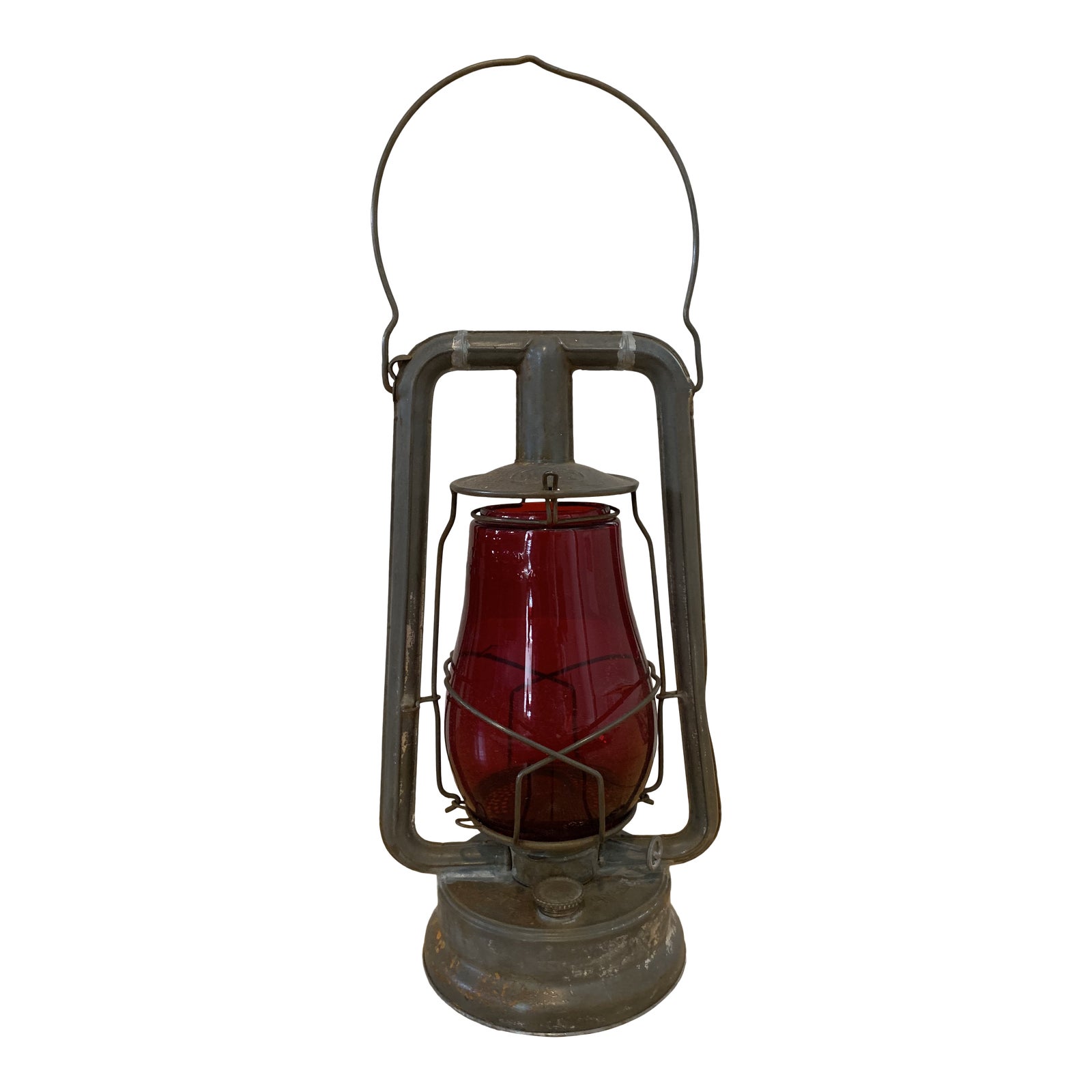 Dietz Rustic Red Glass HyLo Railroad Lantern Chairish