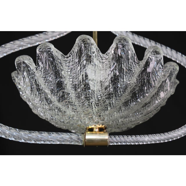 Charming Art Deco Pendant Chandelier by Ercole Barovier, 1940s For Sale - Image 6 of 14