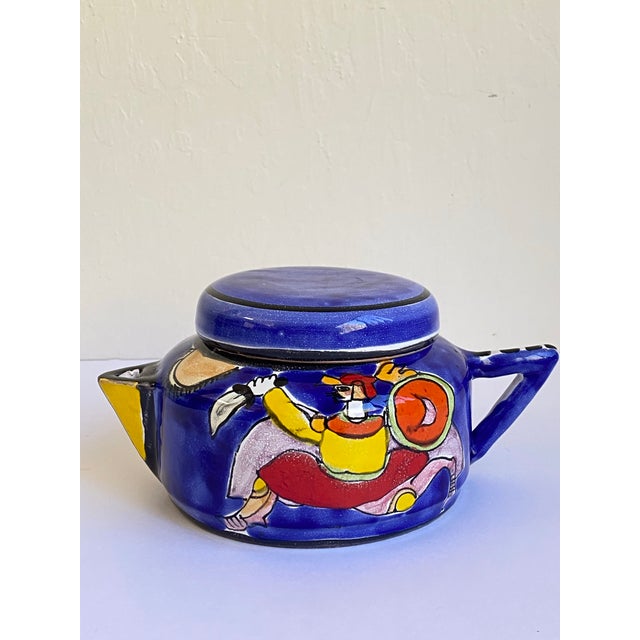 Italian Mid 20th Century Majolica Tea Pot by La Musa, Italy For Sale - Image 3 of 11