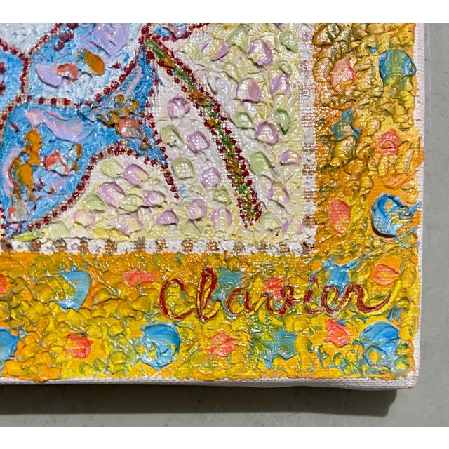 Early 20th Century Madeline Christine Clavier, Whimsical French Folk Art, Naive, Oil Painting Madeline Marie Christine Clavier For Sale - Image 5 of 9