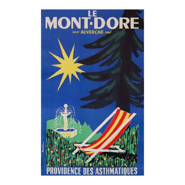 1950s French Travel Poster - Le Mont-Doré, 1050 M Auvergne 1886 M - Providence Des Asthmatiques (Linen-Backed) For Sale