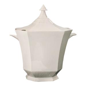 Vintage Tall White Porcelain Soup Tureen by Independence Ironstone