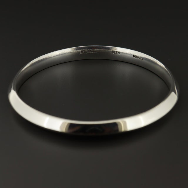 Silver Hans Hansen Danish Modern Sterling Silver Beveled Bangle Bracelet For Sale - Image 8 of 9