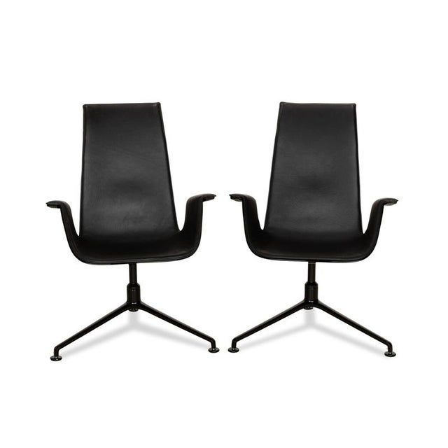 FK Black Leather Armchairs in Black from Walter Knoll / Wilhelm Knoll, Set of 2 For Sale - Image 12 of 12