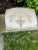 1960s Beige Upholstered Footstool in Gold Leaf For Sale - Image 4 of 5