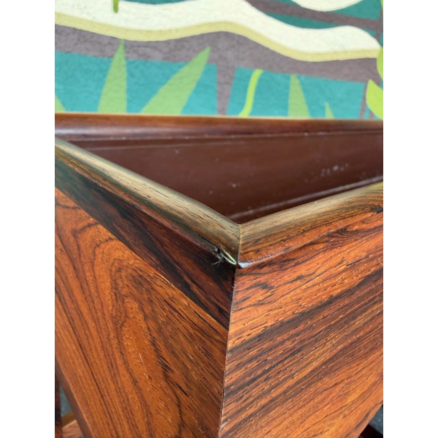 Mid 20th Century Danish Rosewood Planter With Magazine Rack For Sale - Image 9 of 10