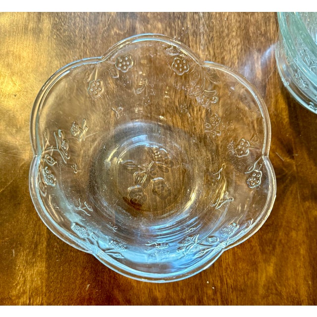 Transparent Savannah Punch Bowl and Set of Eight Serving Bowls For Sale - Image 8 of 12