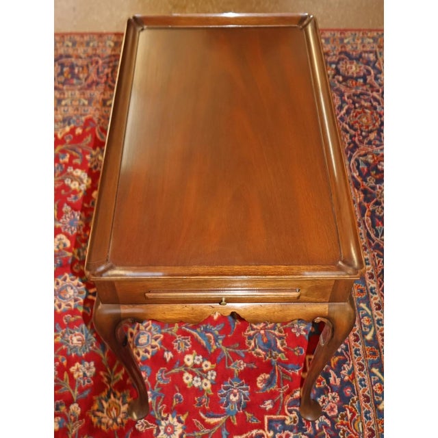 Queen Anne 1980s Kittinger Colonial Williamsburg Mahogany Queen Anne Style Tea Table For Sale - Image 3 of 10