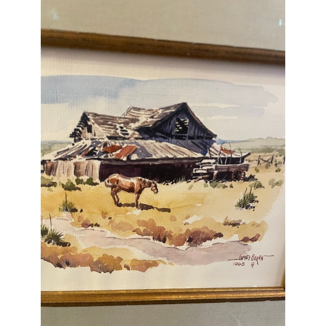 Original watercolor by James Boren 1921-1990 Gold medal winner -Cowboy artists of America Signed C.1968
