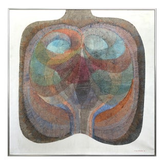 Julien Behaegel, Large Abstract Composition, 1974, Mixed Media on Canvas For Sale