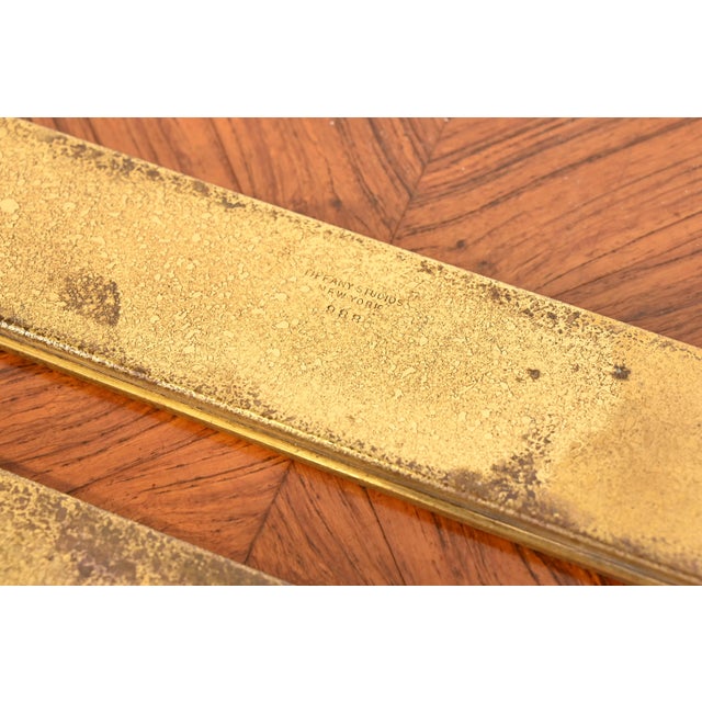 Tiffany Studios New York Zodiac Bronze Doré Blotter Ends For Sale - Image 11 of 12