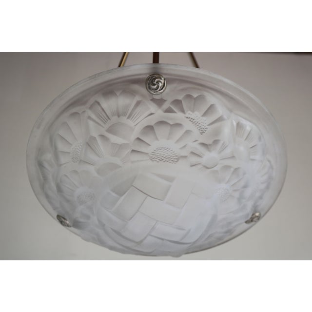 Silver Art Deco Pendant Light by David Gueron Degue, 1930 For Sale - Image 8 of 11