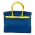 Hermes 30cm Birkin Hss Electric Blue Yellow Soufre and Etoupe Bicolor Mysore Leather For Sale